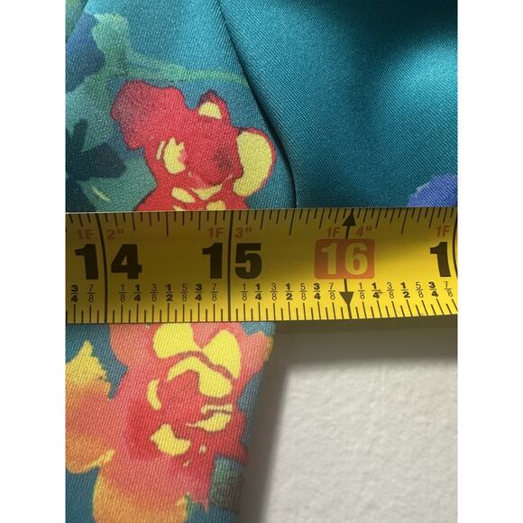 Calvin Klein Women's Floral Sheath Dress Size 6 Teal Multicolor Short Sleeve - Picture 4 of 8